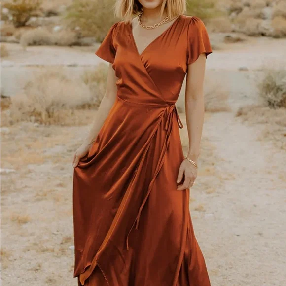 chinese dress ladies Mandy Wrap Maxi Dress Chocolate / M main image 1